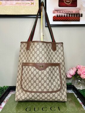 Authentic Vintage Gucci GG Supreme Web Sherry Line Tote Bag w/ COA